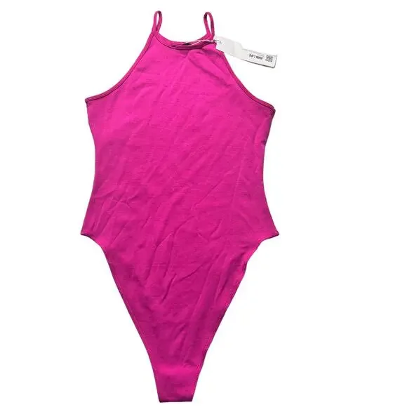 Zara Women's High Neck Pink Thin Strap Bodysuit Sz S - Picture 13 of 14